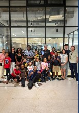 A large group of students and educators