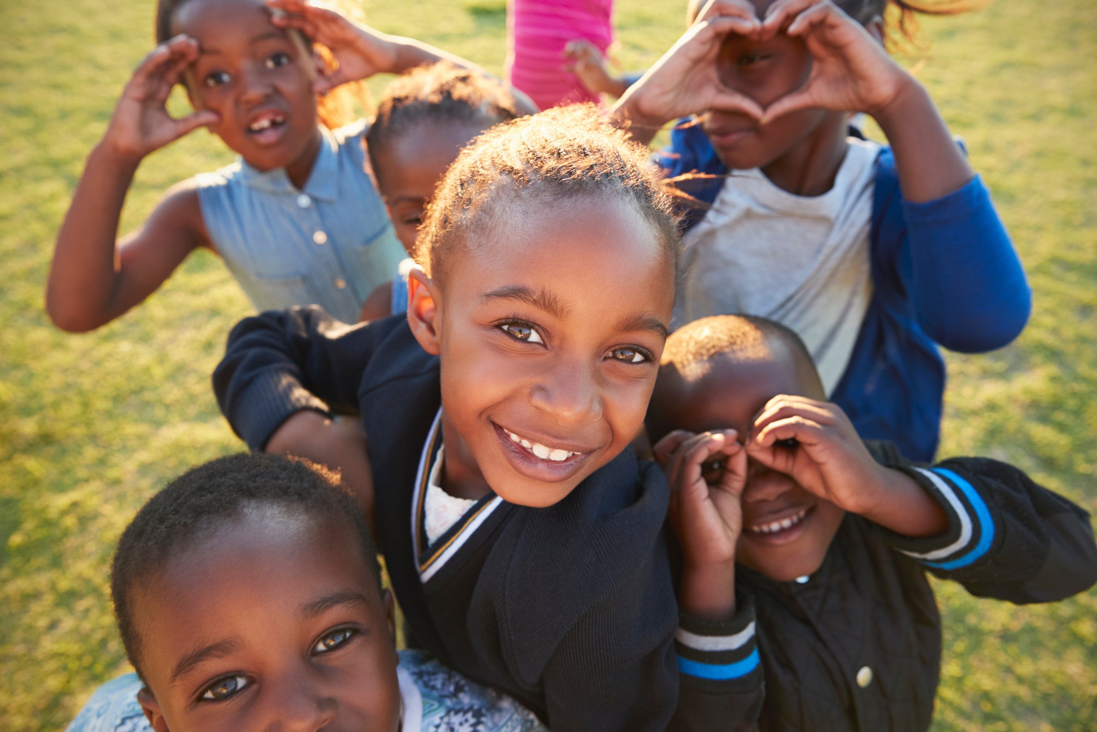 Elementary School Kids Having Fun Outdoors